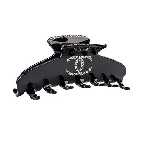 chanel hair clip black|chanel hair clip for sale.